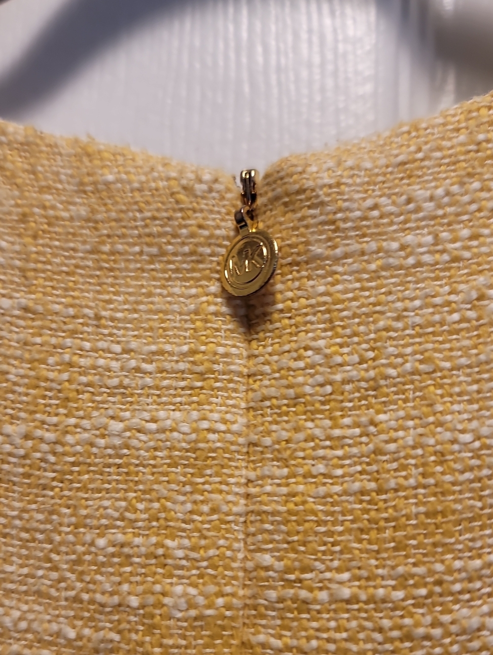 Michael Michael Kors Yellow Saffron Tweed Knit Shift Dress Sz 4 - Picture 8 of 11